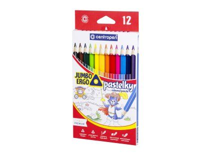 PASTELKY TROJHRANNÉ JUMBO ERGO 12KS 9522