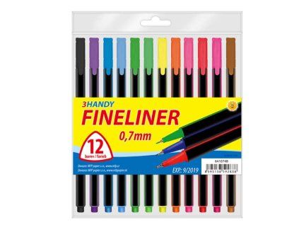 POPISOVAČE FINELINER 0,7MM TROJHRANNÉ 12KS 6410748