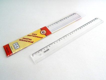 PRAVÍTKO 30CM TRANSPARENTNÍ NEZLOMITELNÉ 7423