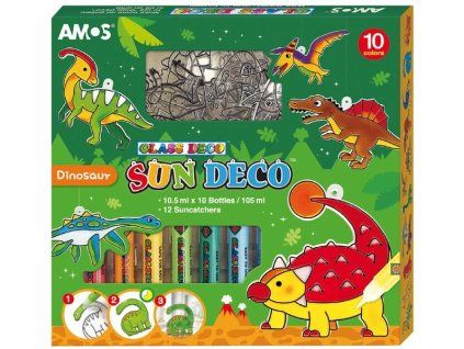 BARVY NA SKLO DINOSAURUS 10BAR 10,5ML 12SKLÍČEK 6423