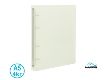 POŘADAČ A5 DIAGONÁLNÍ 4-KROUŽKOVÝ ČIRÝ