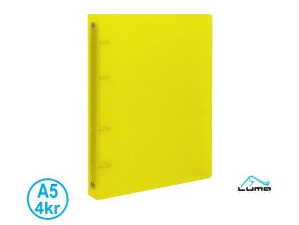 POŘADAČ A5 DIAGONÁLNÍ 4-KROUŽKOVÝ ŽLUTÝ