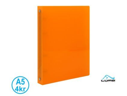 POŘADAČ A5 DIAGONÁLNÍ 4-KROUŽKOVÝ ORANŽOVÝ