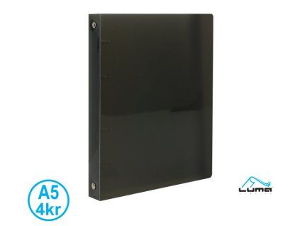 POŘADAČ A5 DIAGONÁLNÍ 4-KROUŽKOVÝ KOUŘOVÝ