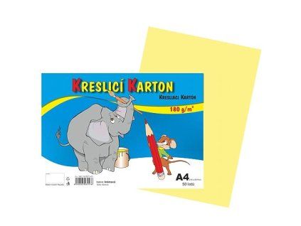 Kreslící karton barevný A4 50ks 180g krémový 240 141027