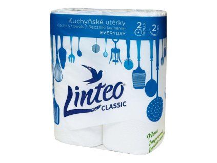 Kuchyňské utěrky Linteo Classic 2 role, 2vr.bílé 100% cel.600470