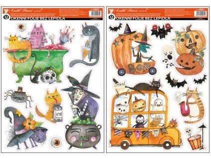 40001 Okenní fólie Halloween s glitrem 29 x 41 cm