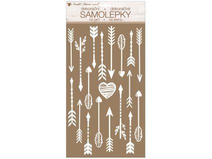 10464 Samolepky na zeď bílé šípy s glitry 24 x 47,5 cm