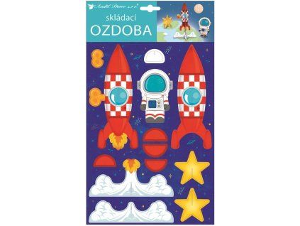 10497 Skládací papírová raketa 21 x 36,5 cm