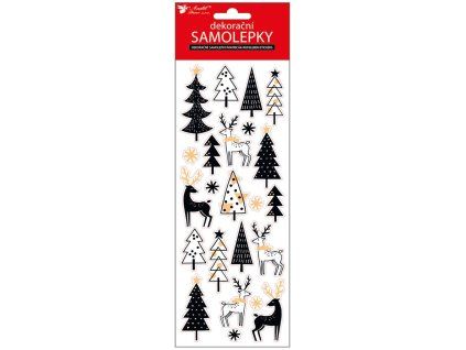 10683 SAMOLEPKY S RAŽBOU V LESKU JELENI 10,5x30,5cm VÁNOCE