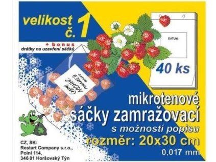 SÁČKY ZAMRAŽOVACÍ Č.1 20x30 TRANSPARENTNÍ SZM-0001