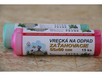 SÁČKY DO KOŠE ZATAHOVACÍ 35L 55X60 ZELENÉ SKZ-0001