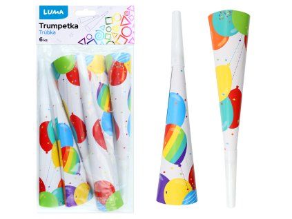 D613016 Trumpetka 6ks HAPPY BIRTHDAY LUMA