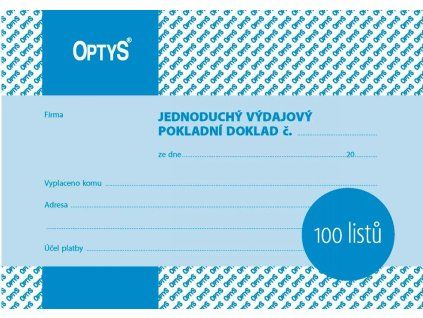 1036 Výdajový doklad A6, jednoduchý, 100 listů