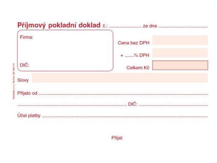 PT020 Příjmový pokladní doklad A6