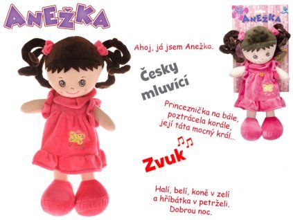 PANENKA ANEŽKA 36CM ČESKY MLUVÍ A ZPÍVÁ BRUNETKA  48249