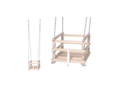 HOUPAČKA BABY DŘEVĚNÁ PŘÍRODNÍ 33X30CM NOSNOST 80KG V SÁČKU OD 6M+ 6.6