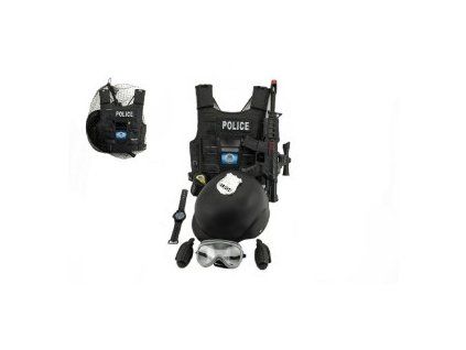 SADA POLICEJNÍ - PISTOLE, PŘILBA, DOPLŇKY V SÍŤCE 00312821