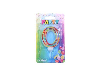 W017546 PÁRTY SVÍČKA ČÍSLO 0 ČÁRKY