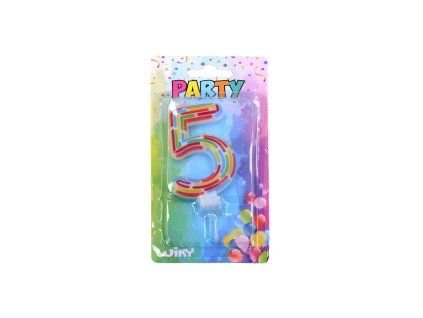 W017551 PÁRTY SVÍČKA ČÍSLO 5 ČÁRKY