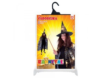217003 PLÁŠŤ+KLOBOUK ČARODĚJNICKÝ DOSPĚLÝ