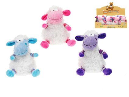 OVEČKA PLYŠOVÁ 14CM  3 BARVY  91618