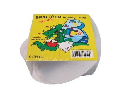 Špalíček 9x9x4,5cm lepený spirála bílý 220 090998