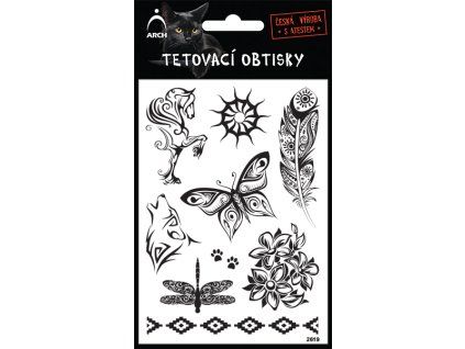 2619 Černé tetovací obtisky - kůň