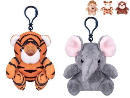 KLÍČENKA ZVÍŘÁTKO SAFARI PLYŠOVÉ 10CM 5 DRUHŮ   90165
