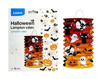 D612023 Lampion válec 15 cm HALLOWEEN strašidla