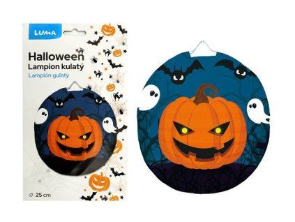 D612002 Lampion kulatý 25 cm HALLOWEEN dýně