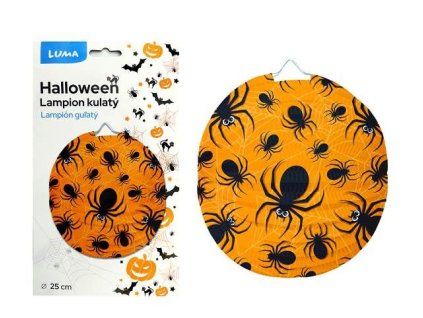 D612005 Lampion kulatý 25 cm HALLOWEEN pavouk