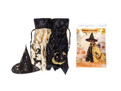 W036069 Set karneval-čaroděj(plášť+klobouk) 80cm