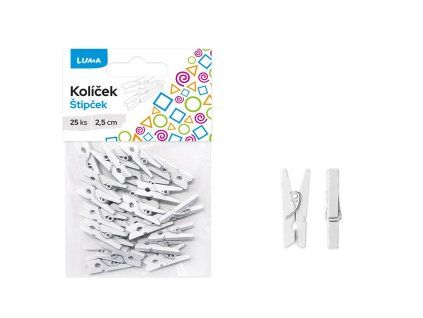 KOLÍČEK BÍLÝ 2,5CM 25KS F550143