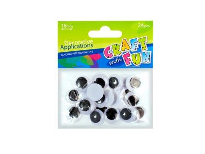 Dekorační oči 18mm 24ks 290507