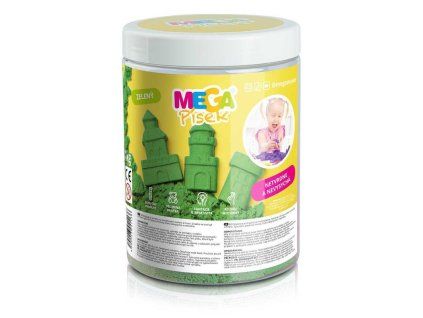 MEGA PÍSEK KINETICKÝ ZELENÝ 1KG   BUB258
