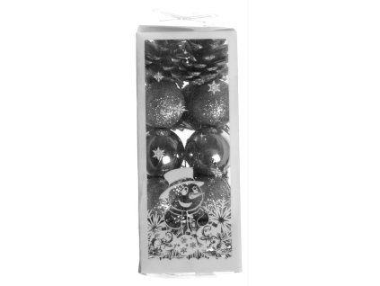 OZDOBY BAŇKY 20KS 3CM METALICKÉ STŘÍBRNÉ 17363     X