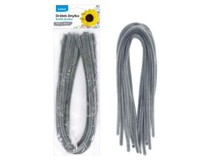 D200271 Drátek žinylka 500 x 8mm 10ks - šedý LUMA