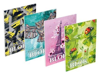 Blok trhací A5 čtverečkovaný 50listů mix 7500811