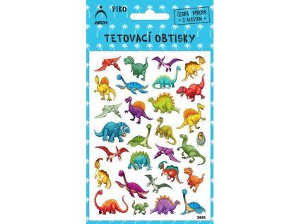 DĚTSKÉ PIKO TETOVACÍ OBTISKY DINOSAUŘÍCI 2409