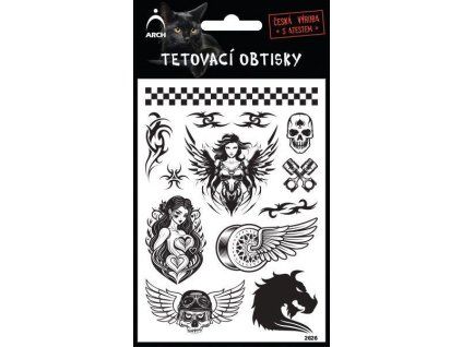 ČERNÉ TETOVACÍ OBTISKY MOTORKY 2626