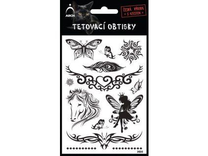 ČERNÉ TETOVACÍ OBTISKY MOTÝL 2635