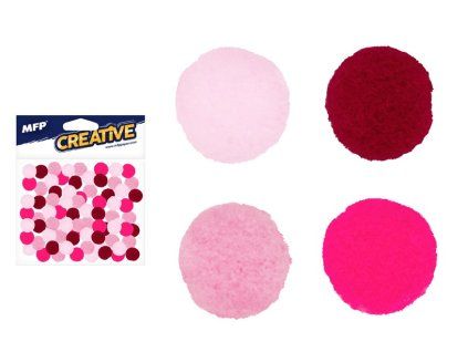 1042293 Kuličky Pompom 1cm/120ks růžový mix