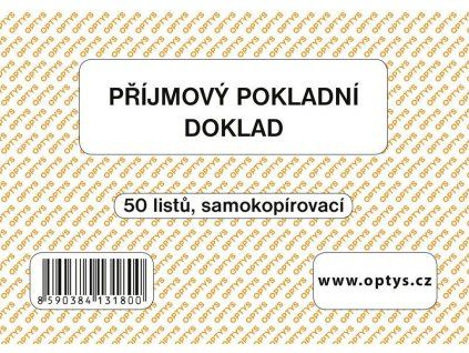 1318  Příjmový doklad A6, jednoduchý, samopropisovací, 50 listů