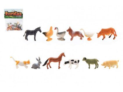 ZVÍŘÁTKA DOMÁCÍ FARMA 4-6CM 12KS  V SÁČKU   850199