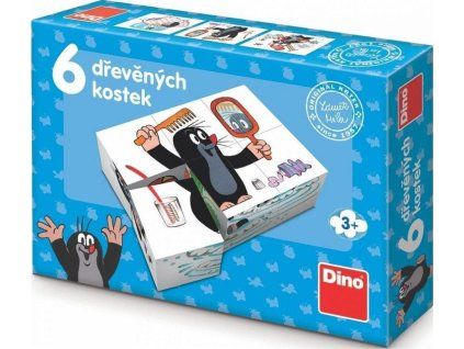 DINO DŘEVĚNÉ KOSTKY 6KS KRTEK +3   643147