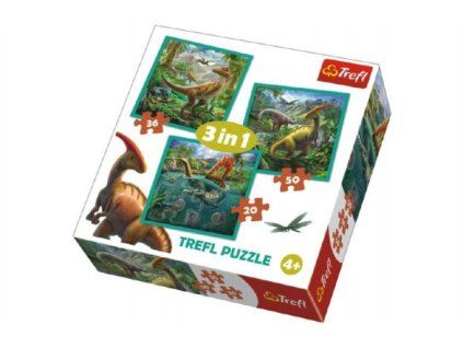 PUZZLE 3V1 SVĚT DINOSAURŮ 20X19,5CM   89134837