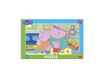 DINO PUZZLE DESKOVÉ 15 DÍLŮ PEPPA PIG V POKOJI  301382