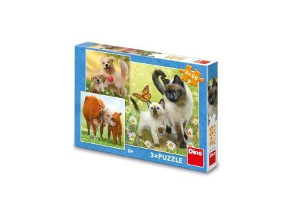 DINO PUZZLE 3X55 DÍLŮ RODINKA   335448