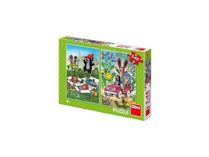 DINO PUZZLE 2X48 DÍLŮ KRTEK SE RADUJE  381575